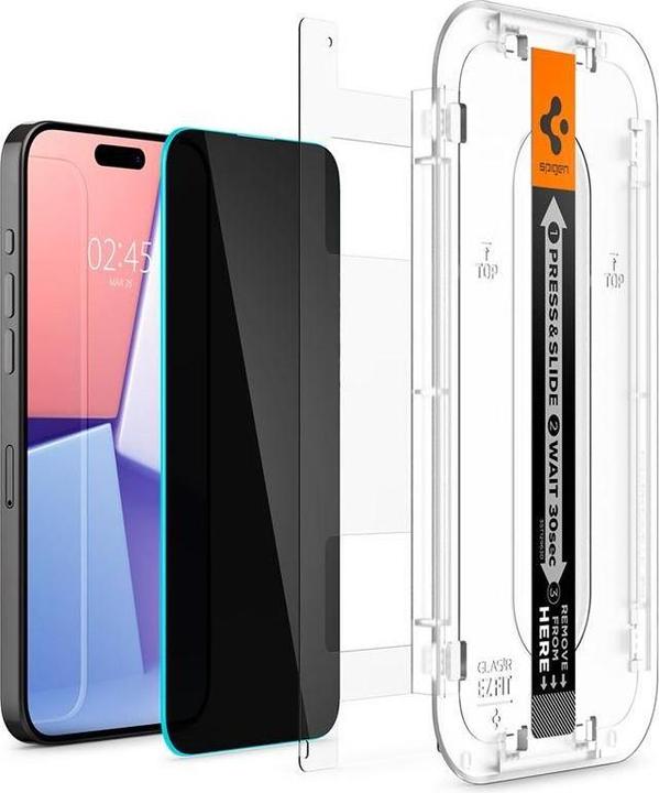 Produktbild Spigen GLAStR EZ FIT Privacy HD Entworfen fur iPhone 15 Pro Premium gehartetes Glas Displayschutzfolie