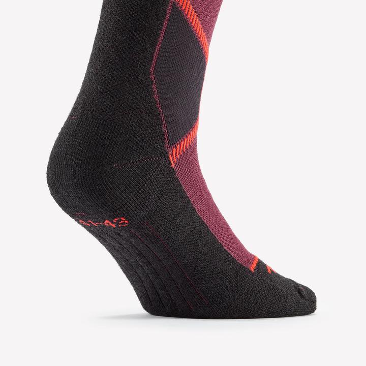 Produktbild Wedze Skisocken Erwachsene - 500 bordeauxrot Merino (44, 46)