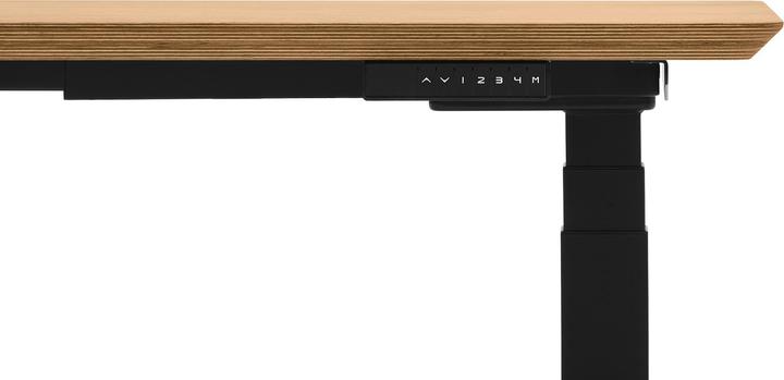 Actual product image Oakywood Standing Desk wooden table with height adjustment - Veneer - Oak veneer / 160x80 / Black - (160 x 80 cm)