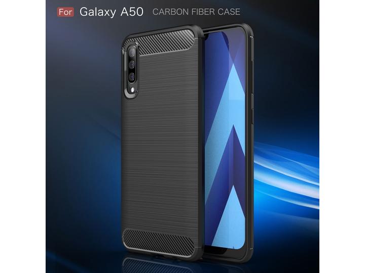 Produktbild Screenguard Samsung Galaxy A50 Hülle Carbon Brushed Soft TPU (Samsung Galaxy A50)