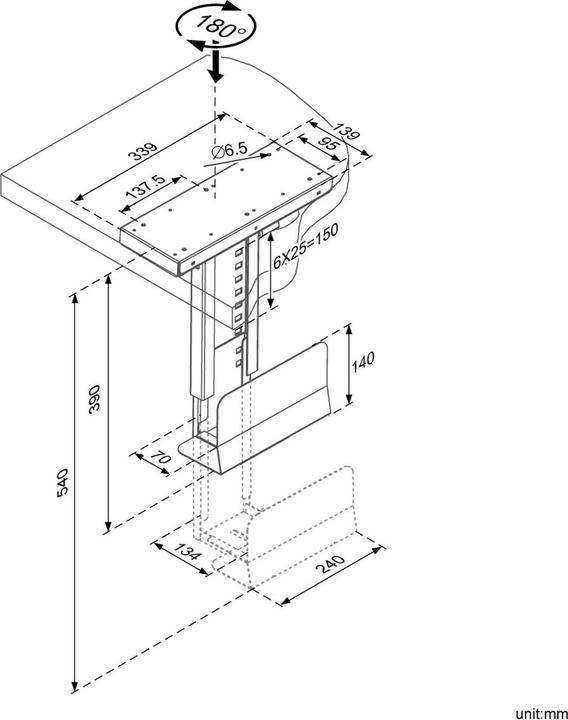 Actual product image Roline Slim PC holder extendable