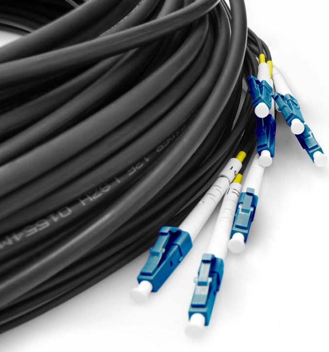 Immagine prodotto Digitus Cavo breakout universale in fibra ottica dotato di terminali, Multimode OS2, 8 fibre, LC/UPC - LC/UP (UTP, CAT6, 50 m)