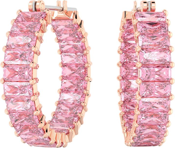 Swarovski Matrix Kreolen Baguette Schliff Rosa Roségold (Swarovski Metall)