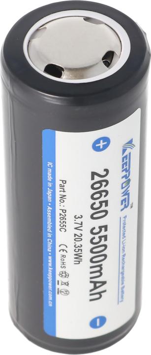 Image du produit Keeppower Batterie 26650, protégée par un circuit imprimé (1 pcs, 26650, 5500 mAh)
