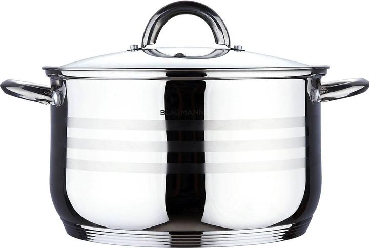 Immagine prodotto Blaumann Casseruola con coperchio 7.6L Ø 26cm Linea Gourmet (26 cm, Pentola, Acciaio inossidabile)