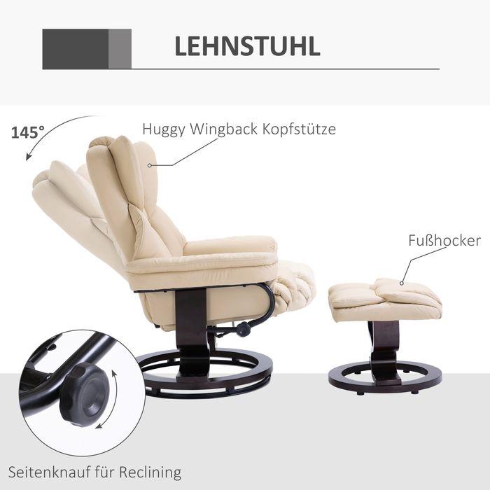 Immagine prodotto Swisshandel24 Poltrona reclinabile con sgabello, poltrona TV girevole, poltrona TV con funzione di reclinazione