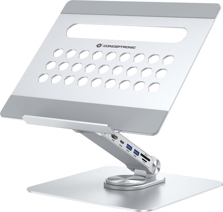 Immagine prodotto Conceptronic Supporto per tablet con docking station 7-in-1 si (USB-C, 7 Porti)