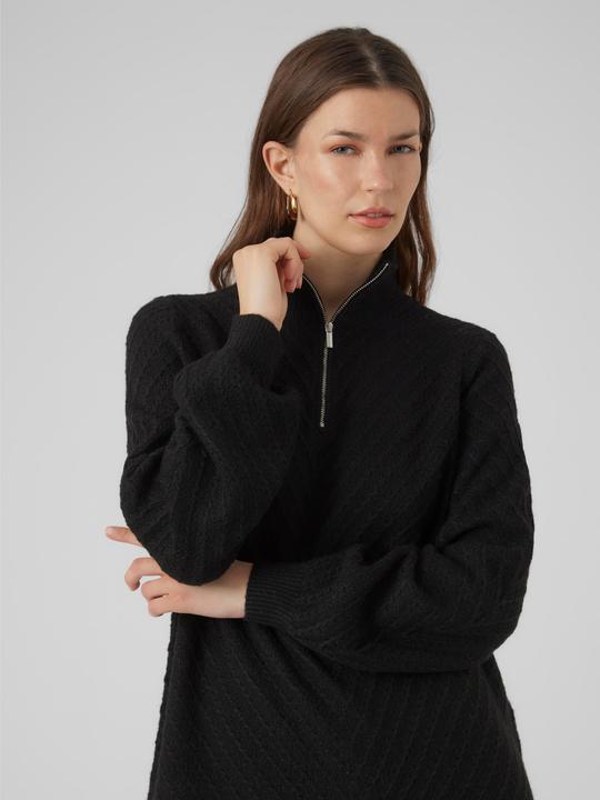 Produktbild Vero Moda VMANJASTINNA HIGHNECK ZIP DRESS GA EXC Strickkleid (XS)