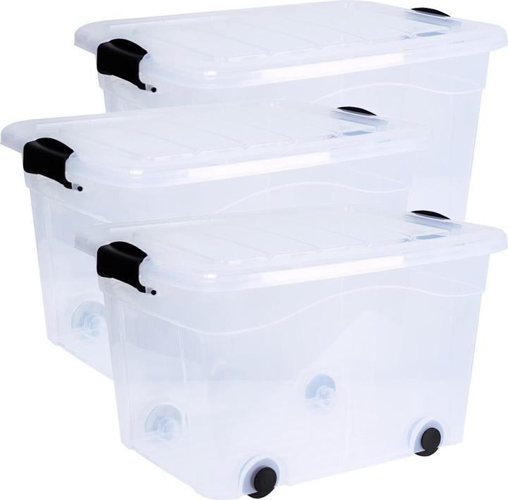 Immagine prodotto Siena Home Cassetta portaoggetti da 40 l con ruote (53 x 40 x 32 cm, 40 l)