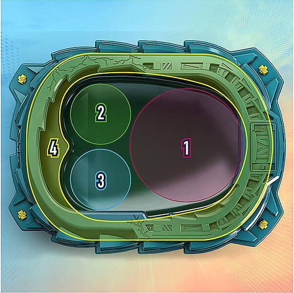 Actual product image Hasbro Beyblade Burst QuadStrike Light Ignite Beyblade Stadium Battle Set (German, French, Italian, English, Dutch, Swedish, Norwegian, Polish)