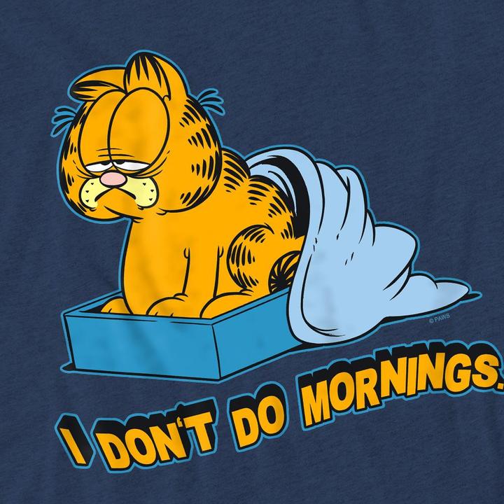 Actual product image Garfield Unisex Adult I Don't Do Mornings T-Shirt (XXL)