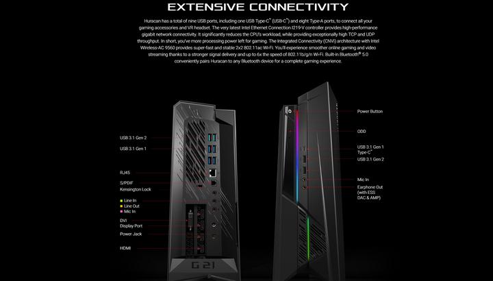 Immagine prodotto ASUS ROG Huracan G21CN-CH021T (Intel Core i7-8700, 16 GB, 256 GB, GeForce GTX 1070)