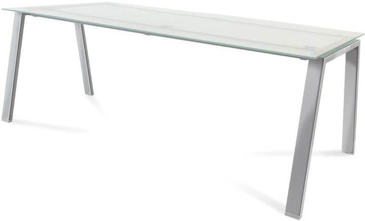 Rocada Schreibtisch Blanca BxTxH 200x80x73cm Gestell verchromt Platte Glas satiniert