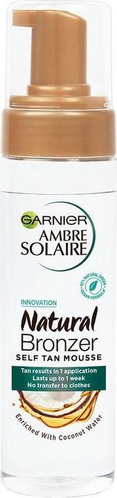 Actual product image Garnier Ambre Solaire Natural Bronzer Self Tan Mousse (Self tanning serum, 200 ml)