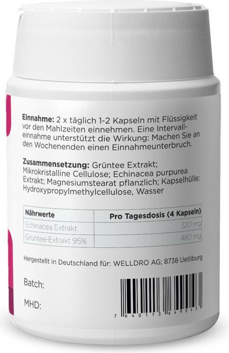Nutritional values and ingredients Secret of Life Echinacea & Green Tea (90 Piece, Capsules)