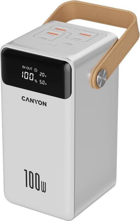 Canyon Powerbank Powerbank OnPower 610 Metall 60000 mAh PD100W Weiss (60000 mAh)