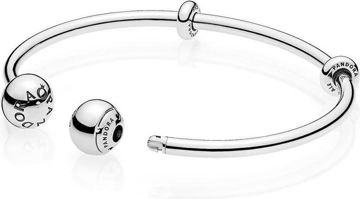 Immagine prodotto Pandora Bangle con logo e chiusura a sfera (16 cm, Argento)