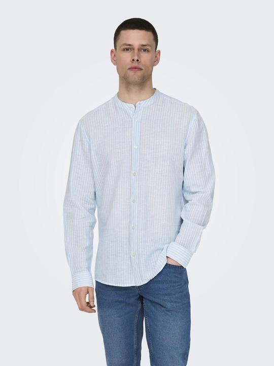 Actual product image Only & Sons Onscaiden Ls Mao Stripe Linen Shirt Noos Shirt (XXL)