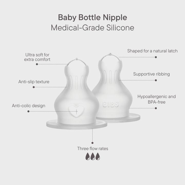 Produktbild Bibs Flaschensauger Silicone Medium Flow 2 Stück