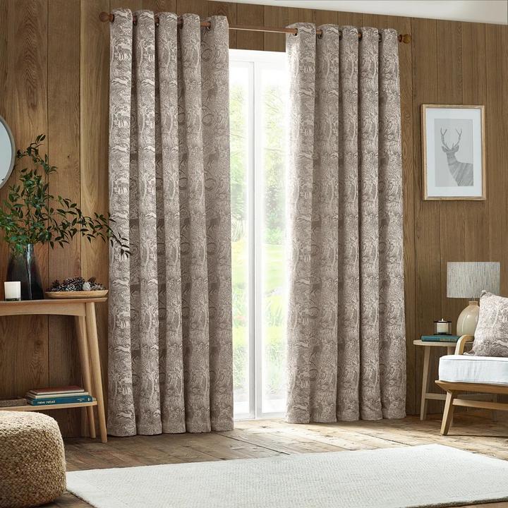 Actual product image Furn Winter Woods Chenille Animals Eyelet Curtains (229 x 229 cm)