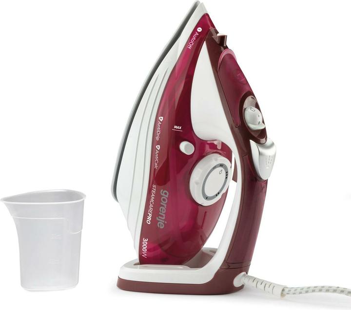 Actual product image Gorenje SIH3000RBC Steam Iron Ceramic Ironing Sole (3000 W, 250 g/min)