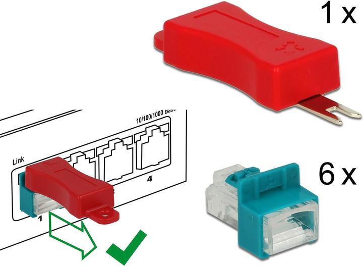 Actual product image Delock RJ45 latch clip with plug (Network cable plug)