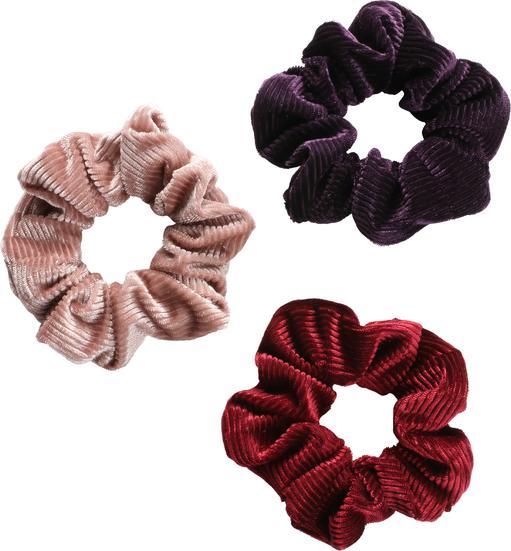 Image du produit Trisa Fashion Manchester Scrunchy vieux rose, violet, bordeaux 3 pcs. (Élastiques à cheveux)