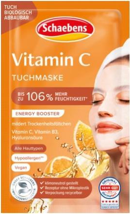 Produktbild Schaebens Vitamin C, Gesichtsmaske mit Orangenextrakt, 1 Stück