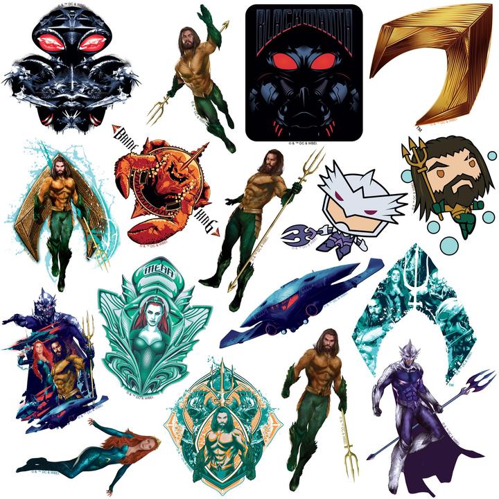 Actual product image Aquaman Deluxe Stickers (Pack of 50)