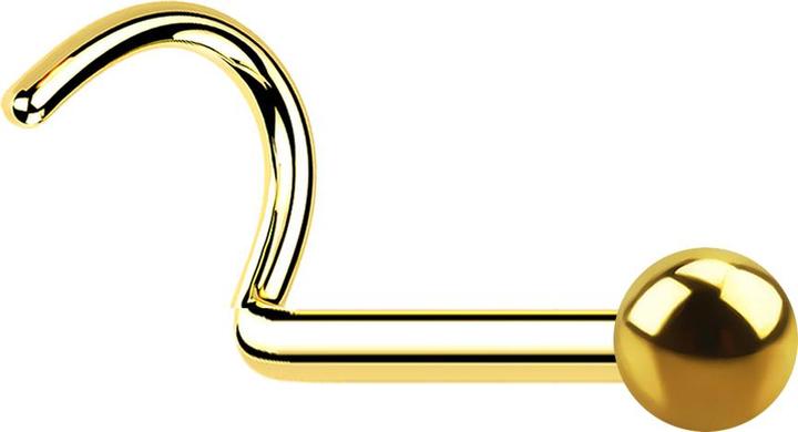 Produktbild Star Piercing Nasenstecker gebogen vergoldet mit Kugel (Titan G23, ohne Messing)