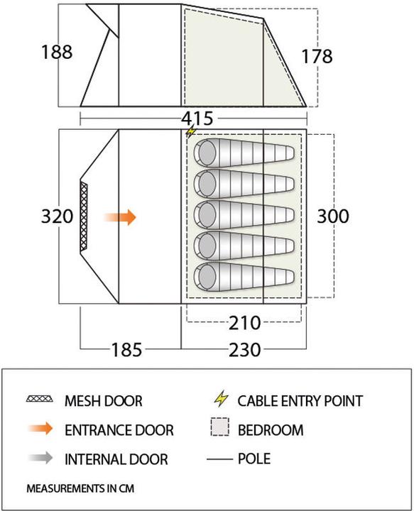 Produktbild Vango Ascott 500 Tent (Tunnelzelt, 11.94 kg, 5 Personen)