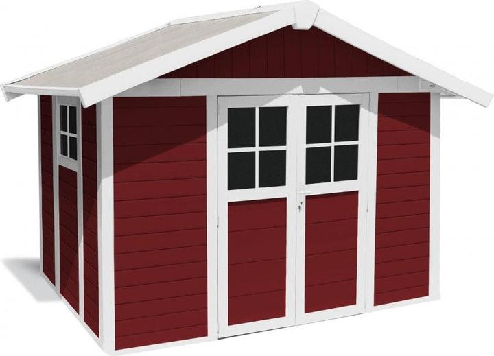 Image du produit Grosfillex Abri de jardin Lodge Deco L 315 x 239 cm rouge-blanc