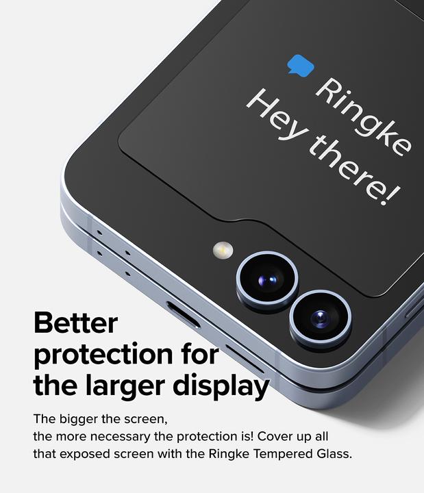 Actual product image Ringke Screen Protector for Galaxy Z Flip 6 COVER DISPLAY PROTECTOR GLASS 2 pack (2 Piece, Samsung Galaxy Z Flip6)