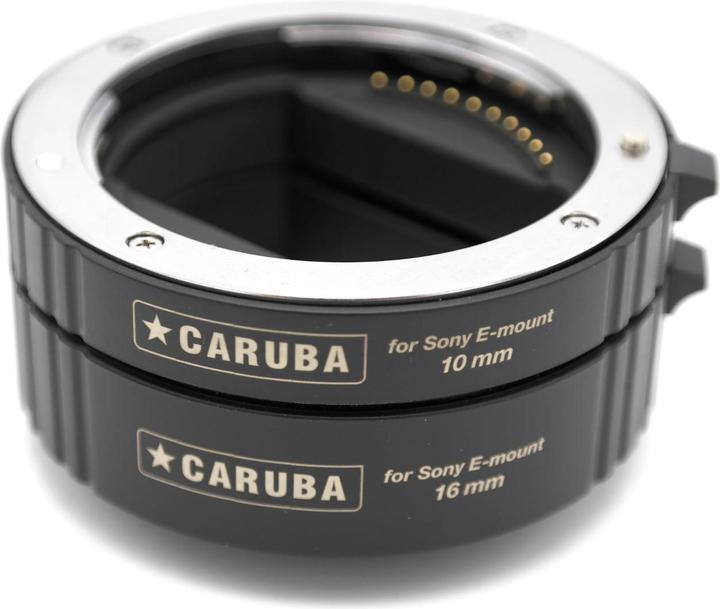 Immagine prodotto Caruba Set di tubi di prolunga Sony Serie E Chrome APS C e FULL FRAME (Versione II) (Anello intermedio macro, Sony E)