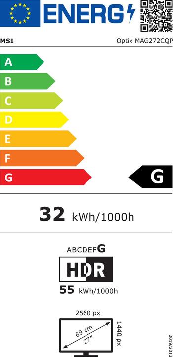 Energie-Label MSI G272CQPDE (2560 x 1440 Pixel, 27")
