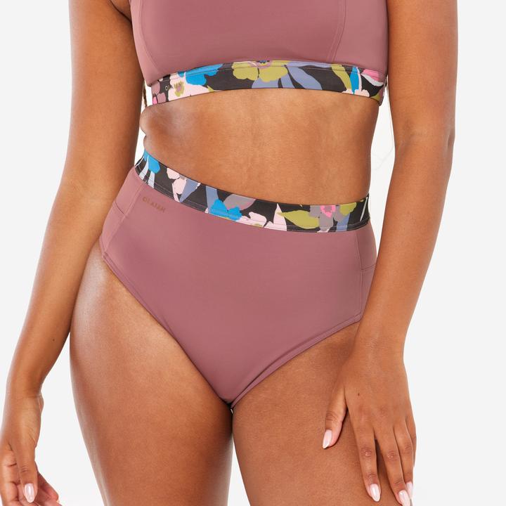 Produktbild Olaian Bikini-Hose Surfen Damen hoher Bund Rosa violett (40, 42)