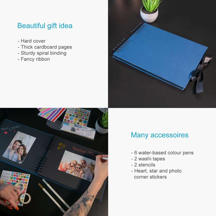 Produktbild Intirilife Fotoalbum zum selbst gestalten mit Spiralbindung
