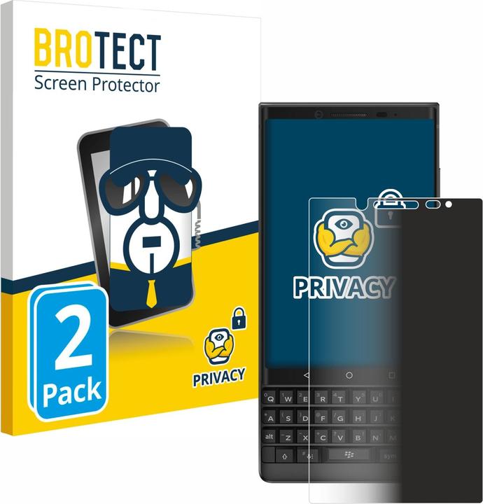 Produktbild BROTECT Sichtschutzfolie Anti-Spy Privacy Folie Blaulicht-Schutz (2 Stück, Blackberry KEY2)