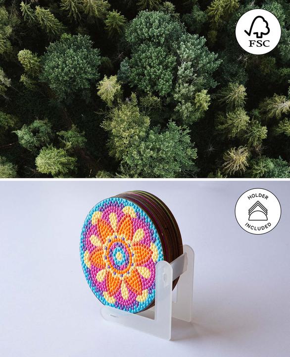 Actual product image I Am Creative Diamond Painting coaster, landscape