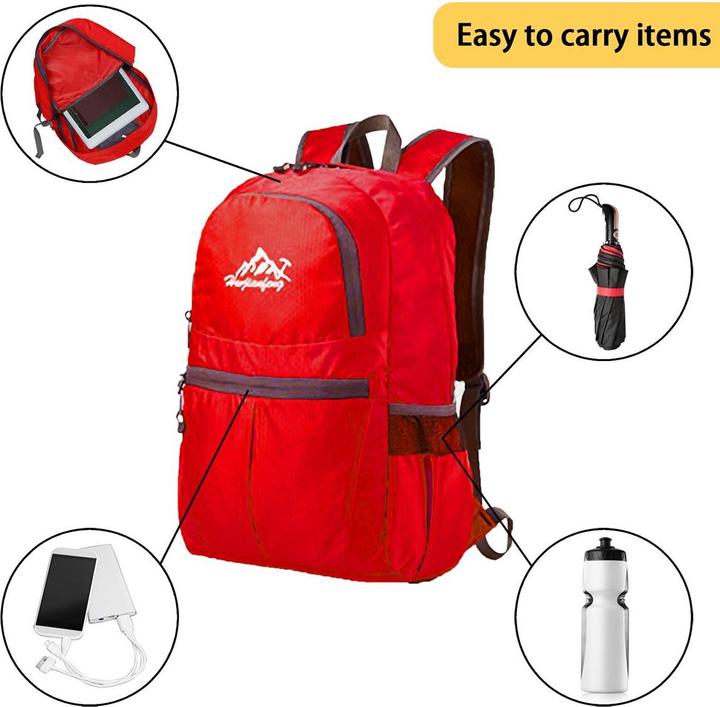 Actual product image Intirilife Foldable backpack in red (36 l)