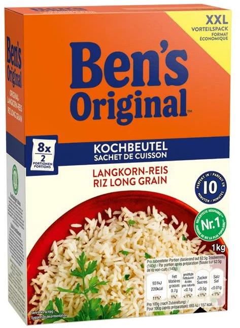 Actual product image Ben's Original Dry long grain 10 min bag 1kg (1000 g)