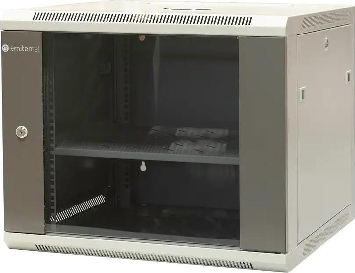 Produktbild Emiter EMITERNET Einwandiger Hängeschrank 19" 9HE Blech/Glastür 600×600×500mm Breite/Tiefe/Höhe. EM/AP66 (10.86 HE, 19 Zoll Rack)