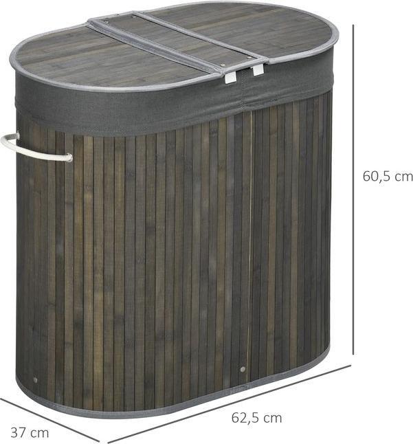 Image du produit Swisshandel24 Wäschekorb mit Deckel 100L Wäschesammler mit Griffen, 2 herausnehmbar Wäschesack (100 l)