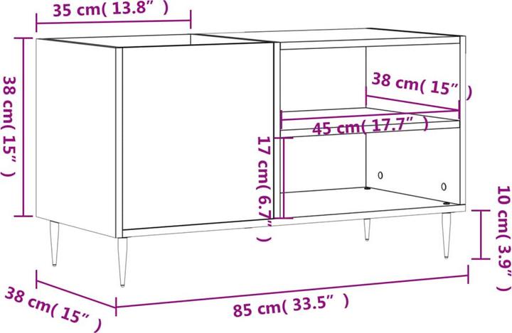 Produktbild VidaXL Plattenschrank Grau Sonoma 85x38x48 cm Holzwerkstoff
