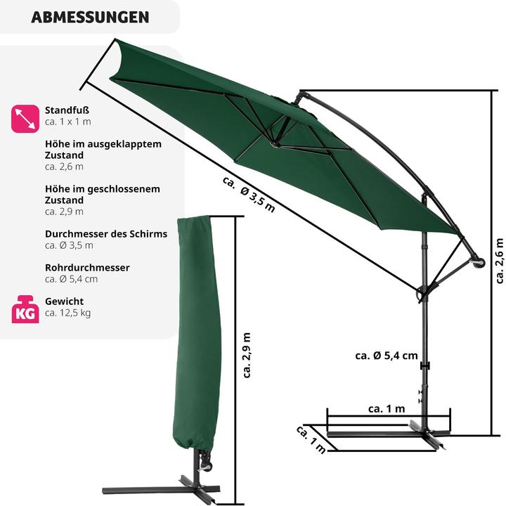 Image du produit tectake Parasol déporté