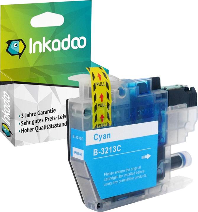 Actual product image Inkadoo compatible ink cartridge as replacement for Brother LC-3213 suitable for Brother DCP-J 572 DCP-J 770 (C)