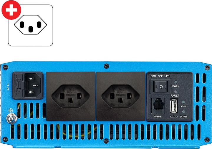 Actual product image Ective TSI 25 Sinus-Wechselrichter 2500W 24V mit Netzvorrangschaltung (CH-Stecker)