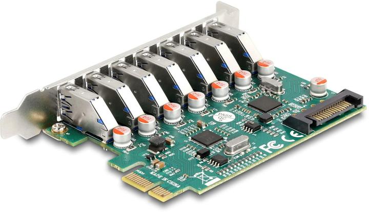 Actual product image Delock PCI Express x1 card to 7 x external USB 5 Gbps Type-A socket