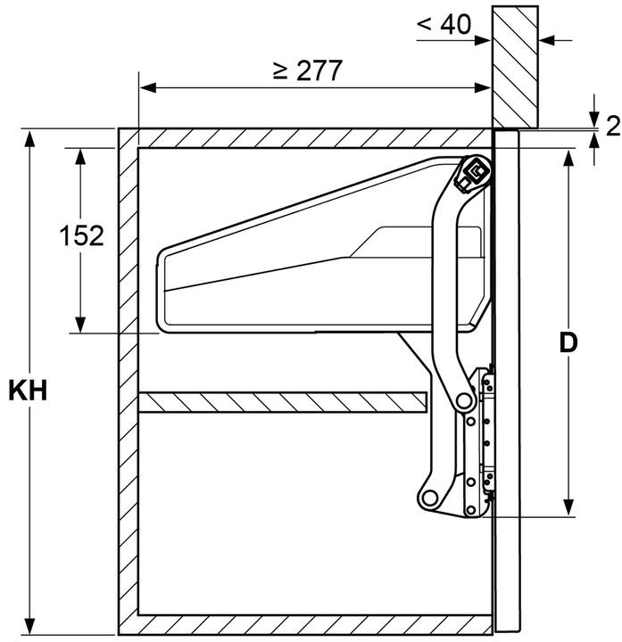 Produktbild Peka Metall Hochliftklappe FREEslide