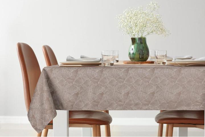 Actual product image Eurofirany ISLA tablecloth with banana leaf jacquard pattern, 140 x 180 cm (140 x 180 cm)